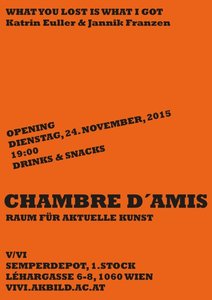 Chambre d'amis, Raum für aktuelle Kunst (Fachbereich Video- und Videoinstallation) mit Katrin Euller und Jannik Franzen.