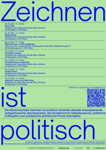 Konzipiert und organisiert von Veronika Dirnhofer, Elke Krasny, Ruby Sircar, Institut für bildende Kunst und Fachbereich Kunst und Bildung am Institut für das künstlerische Lehramt an der Akademie der bildenden Künste Wien im Rahmen von
 
  100 JAHRE - „SIE* KAM UND BLIEB“
 
 .


 Kooperation mit der kunst.schule wien, SOHO in Ottakring, VBKÖ,
 
  Universität für angewandte Kunst
 
 sowie dem Verein Solidarity Matters


 
  Bitte um Anmeldung:
  
  
 
 
  r.sircar@akbild.ac.at