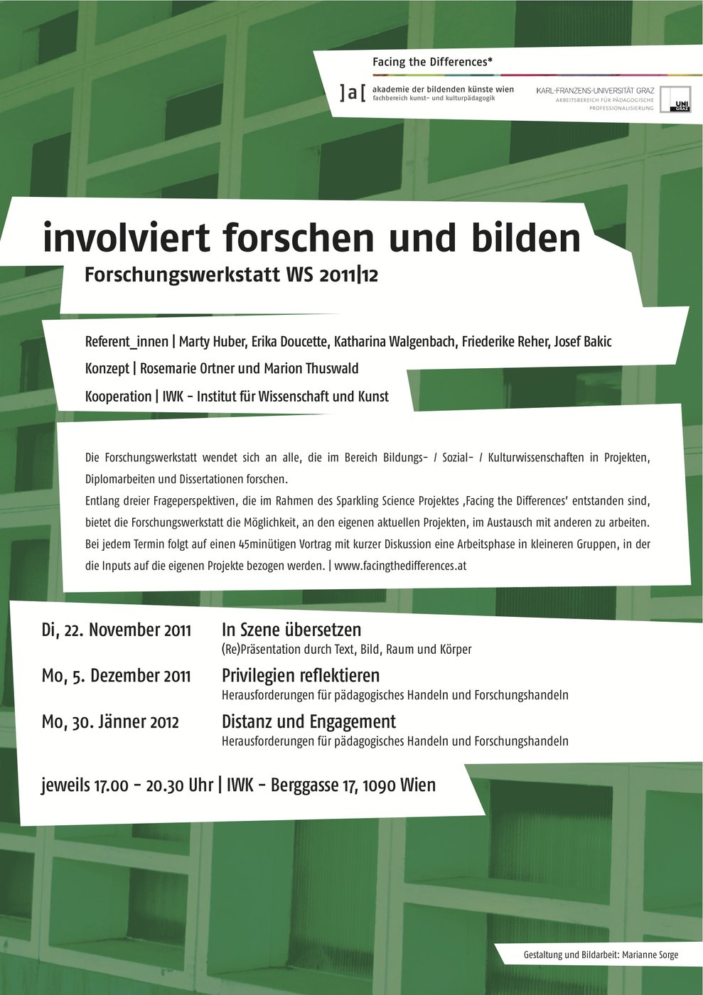 Vortrag von Josef Bakić im Rahmen der Forschungswerkstatt ‚involviert forschen und bilden’ am Institut für das künstlerische Lehramt, Fachbereich Kunst- und Kulturpädagogik. Konzept: Rosemarie Ortner (Universität Graz Arbeitsbereich Pädagogische Professionalisierung) und Marion Thuswald in Kooperation mit dem IWK – Institut für Wissenschaft und Kultur.