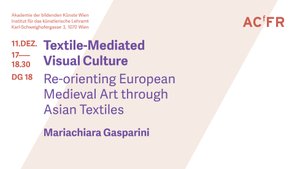 Tracing back to Asian territories, and using textile as a primary tool of investigation, in her talk Mariachiara Gasparini aims to shift standards and labels that characterize Medieval visual art in Europe.